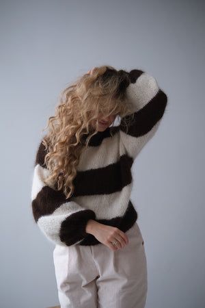 Sweter Duo z alpaki suri z merynosem, handmade