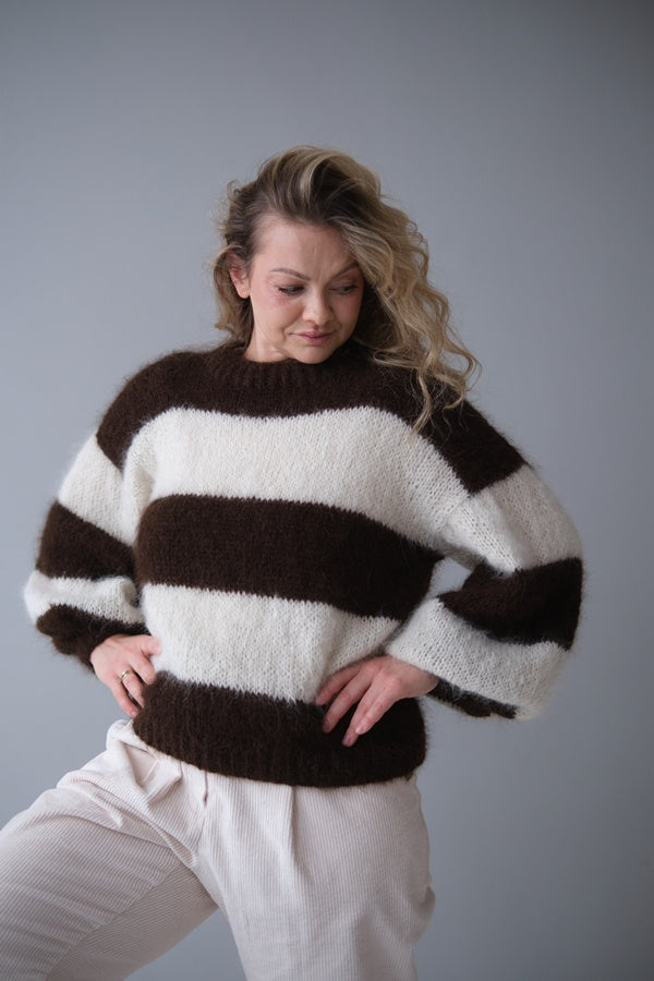 Sweter Duo z alpaki suri z merynosem, handmade