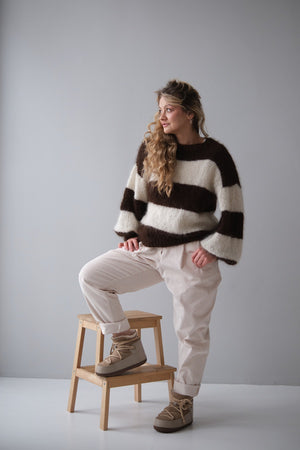 Sweter Duo z alpaki suri z merynosem, handmade