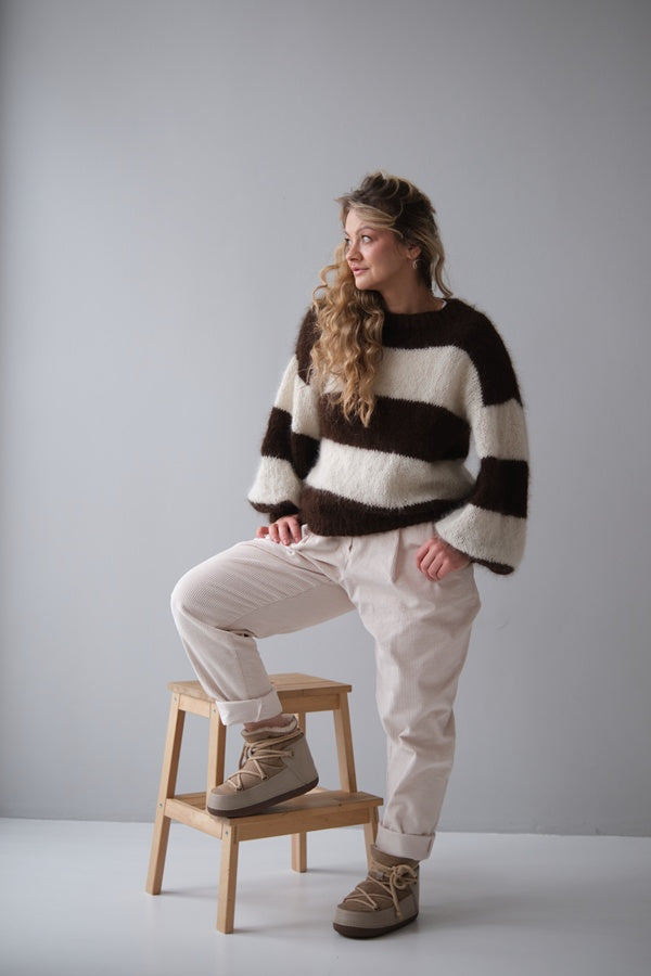 Sweter Duo z alpaki suri z merynosem, handmade