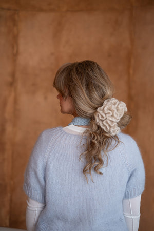 Sweter Aurelia z krótkim rękawem, super kid moher i jedwab, handmade