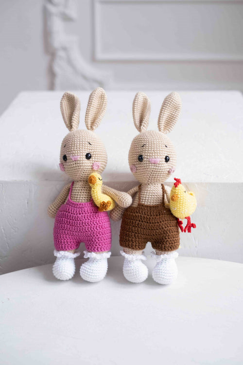 Króliczki Tolo i Zizi robione na szydełku Sirka handmade
