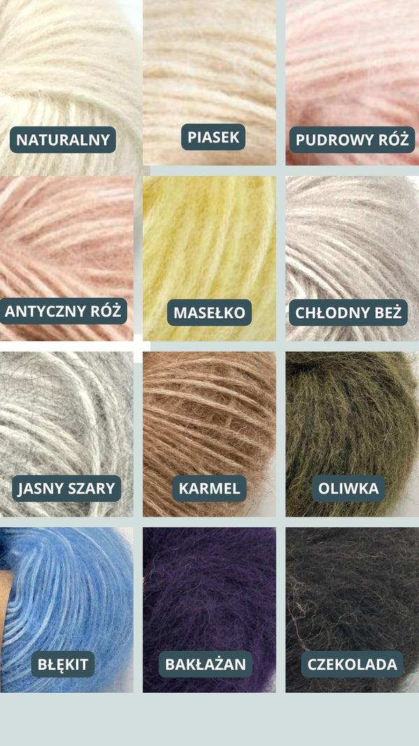 Sweter Zoya, handmade, bawełna, baby alpaka, merino