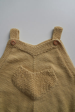 Dziecięce bloomersy z serduszkiem w żółtym kolorze robione ręcznie Sirka handmade