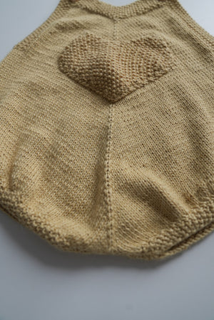 Dziecięce bloomersy z serduszkiem w żółtym kolorze robione ręcznie Sirka handmade