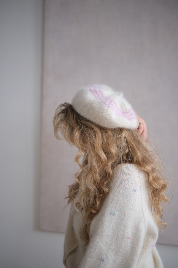 Beret Irena, super kid moher, jedwab