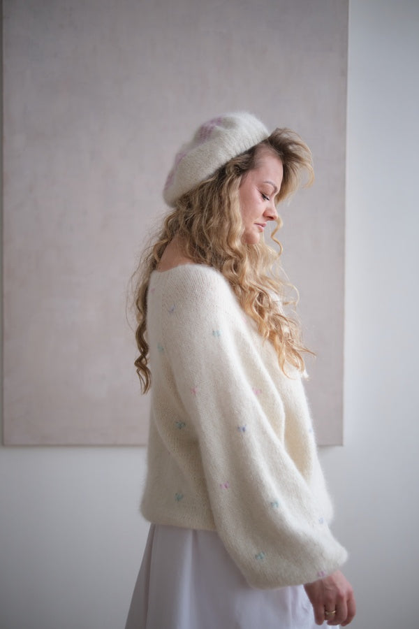 Beret Irena, super kid moher, jedwab