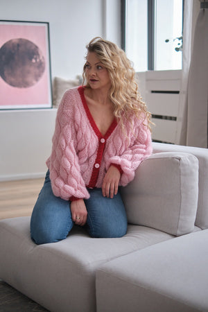 Sweter Luna w liście, ręcznie robiony