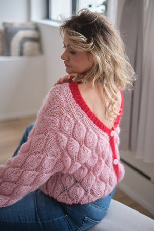 Sweter Luna w liście, ręcznie robiony