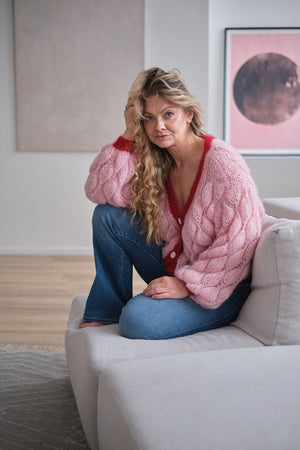 Sweter Luna w liście, ręcznie robiony