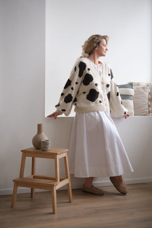 Kardigan Cow, merino i kaszmir