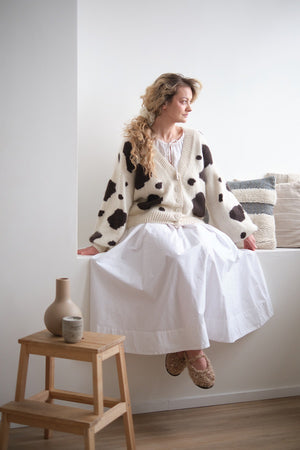 Kardigan Cow, merino i kaszmir