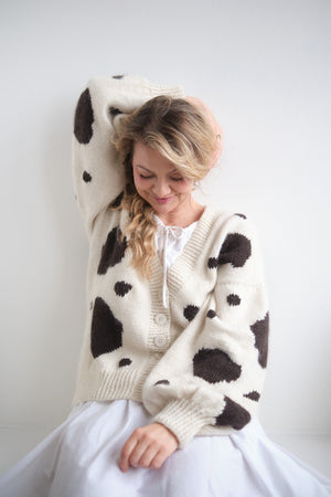 Kardigan Cow, merino i kaszmir