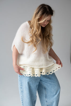 Kołnierzyk Elena, handmade, 100% merino