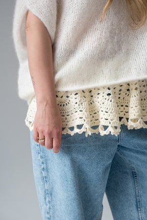 Kołnierzyk Elena, handmade, 100% merino