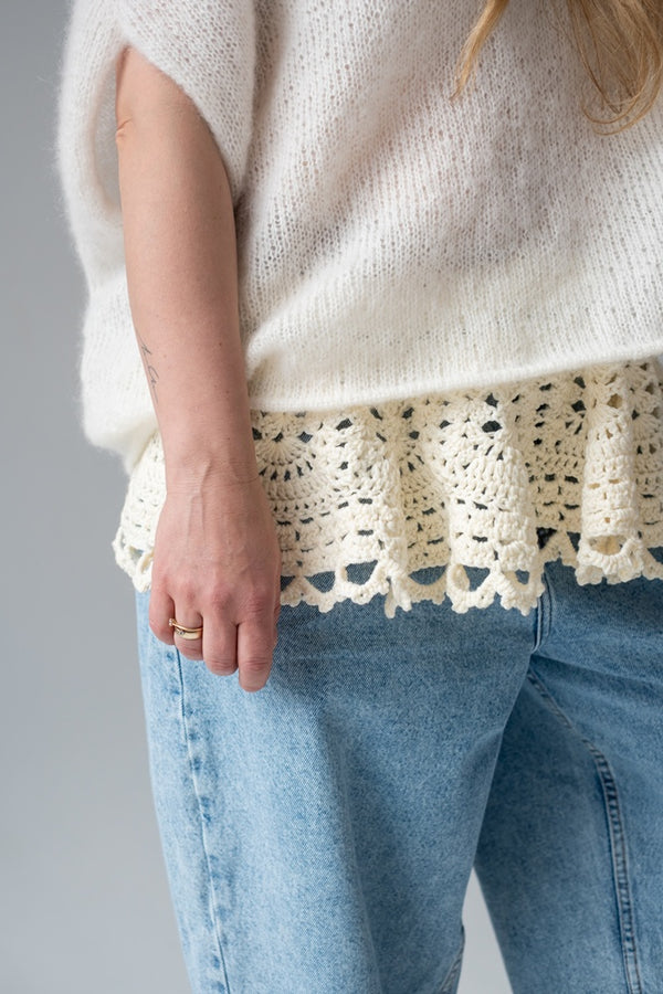 Kołnierzyk Elena, handmade, 100% merino
