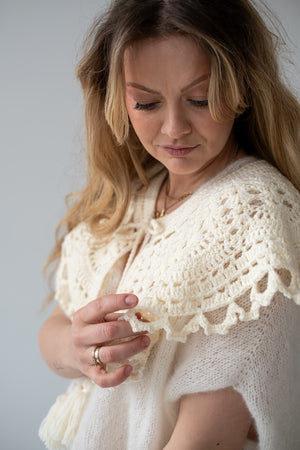Kołnierzyk Elena, handmade, 100% merino