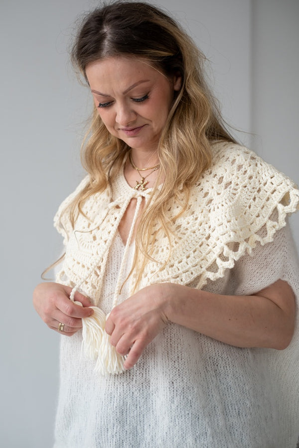 Kołnierzyk Elena, handmade, 100% merino