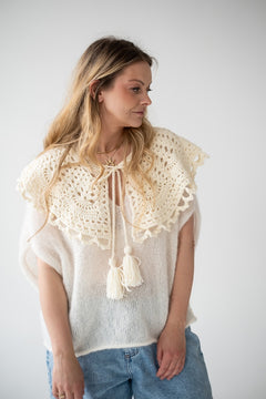 Kołnierzyk Elena, handmade, 100% merino