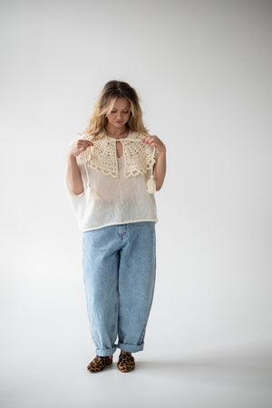 Kołnierzyk Elena, handmade, 100% merino