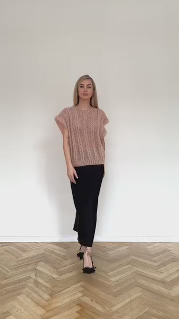 Kobieta w kamizelce Spring z alpaki z jedwabiem Sirka