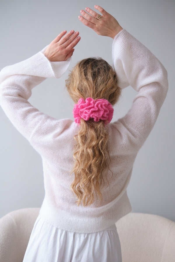 Scrunchie Nasturcja, gumka do włosów, handmade