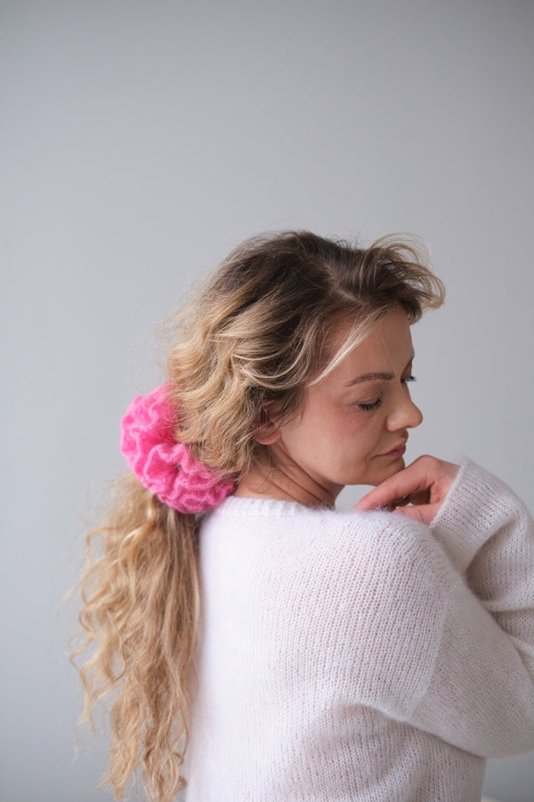 Scrunchie Nasturcja, gumka do włosów, handmade