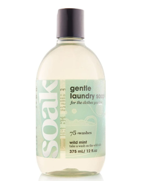 Płyn do prania delikatnych tkanin SOAK w butelce 375 ml o zapachu wild mint