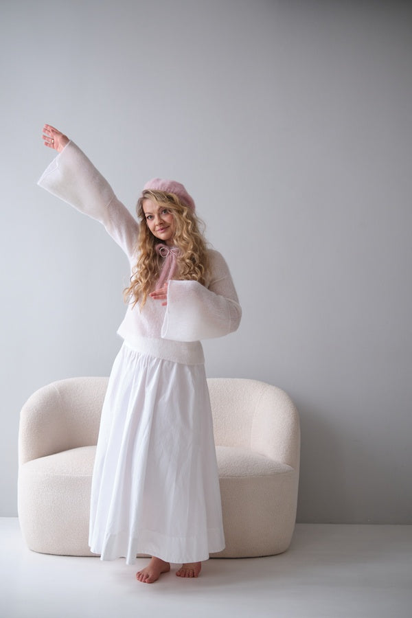 Sweter Aurora, super kid moher, jedwab