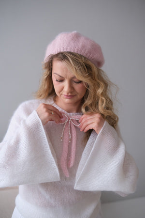 Sweter Aurora, super kid moher, jedwab