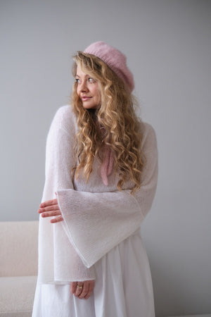 Sweter Aurora, super kid moher, jedwab