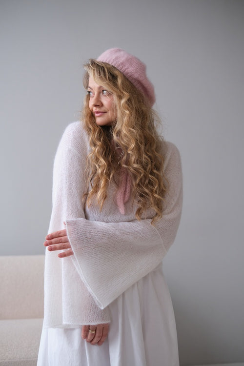 Sweter Aurora, super kid moher, jedwab