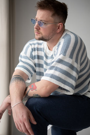 T-shirt Bogusław, bawełna z wiskozą i lnem
