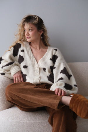 Kardigan Cow, merino i kaszmir