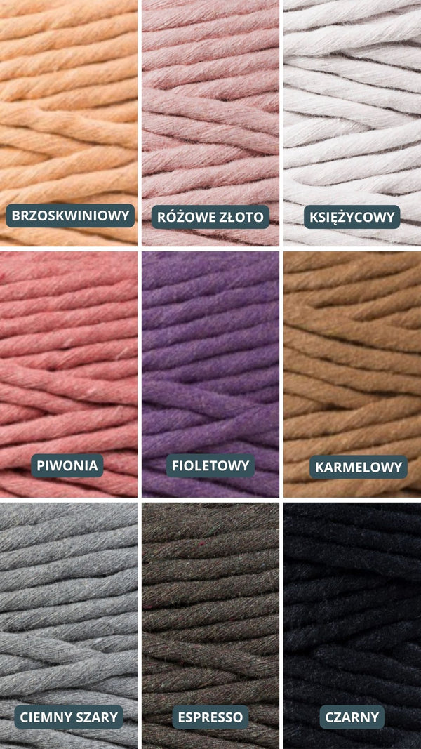 Paleta odcieni Sirka handmade brzoskwiniowy, różowe złoto, księżycowy, piwonia,  fioletowy, karmelowy, ciemny szary, espresso, czarny