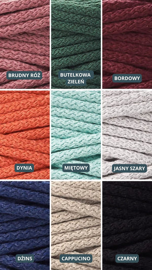 Paleta odcieni Sirka handmade brudny róż, butelkowa zieleń, bordowy, dynia, miętowy, jasny szary, dżins, cappucino, czarny